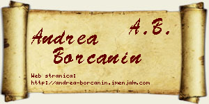 Andrea Borčanin vizit kartica